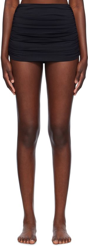 WARDROBE.NYC Culotte de bikini noire à effet ruché