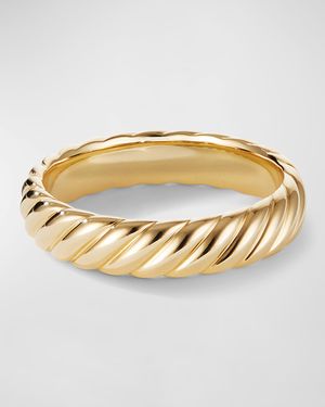 Men's 18k Gold Cable Band Ring, 5mm