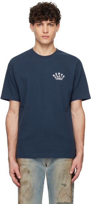 Kenzo T-shirt bleu à logo de libellule brodé