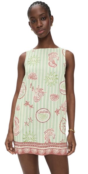 MINKPINK Soleil Shift Mini Dress Mermaid Stripe L