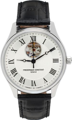 Frédérique Constant Silver & Black Classics Heart Beat Automatic Watch
