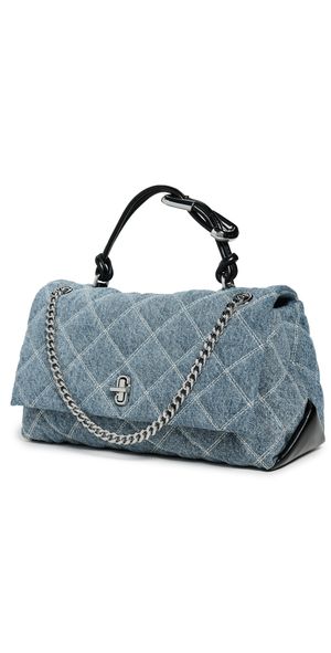 Marc Jacobs The Quilted Denim Dual Chain Shoulder Bag Light Wash Indigo One Size