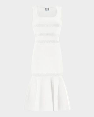 The Camille Sleeveless Flounce Knit Midi Dress