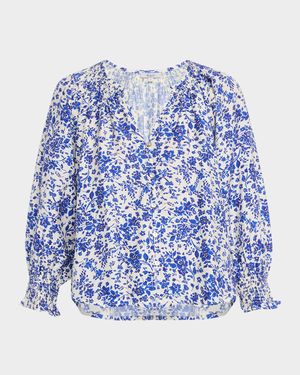 Mariah Floral Three-Quarter Sleeve Top