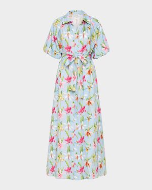 Carla Floral-Print Viscose Maxi Shirtdress
