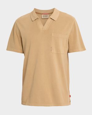 Men's Garment-Dyed Pique Relaxed-Fit Pocket Polo Shirt