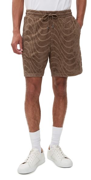 Frescobol Carioca Augusto Cotton Blend Fibra Jacquard Shorts Khaki M