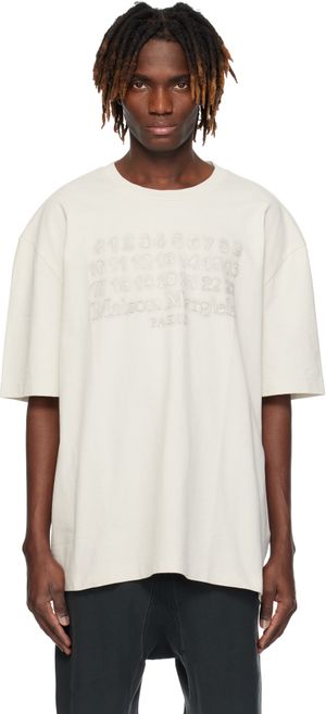 Maison Margiela Off-White Embroidered Logo T-shirt