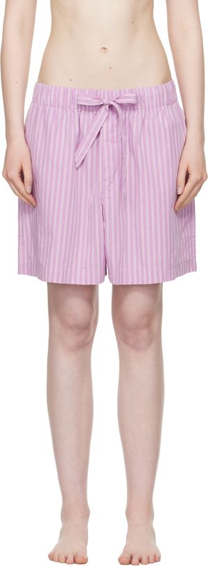Tekla Pink Poplin Pyjama Shorts