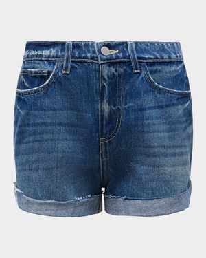 Jazzy High-Rise Cuffed Denim Shorts