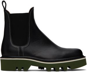 Dries Van Noten Bottes chelsea noires à semelle épaisse