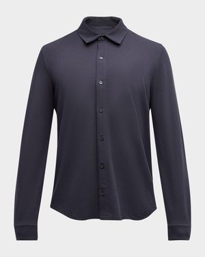 Men's Pique Button-Down Shirt
