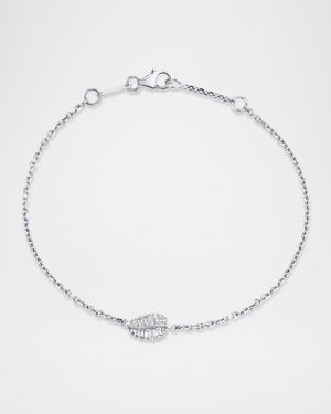 18k White Gold Small Palm Leaf Bracelet