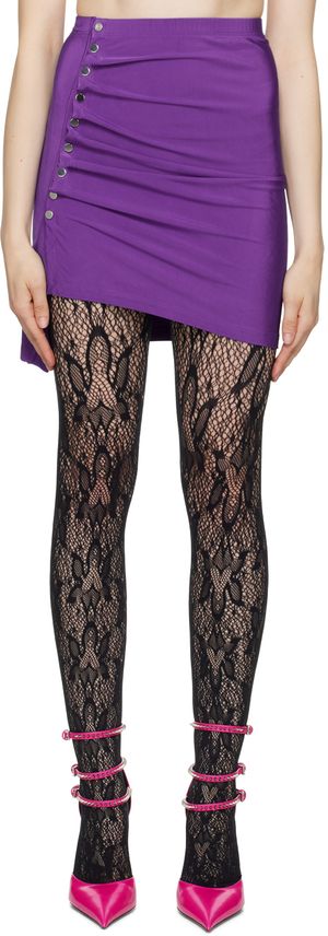 Rabanne Purple Draped Miniskirt