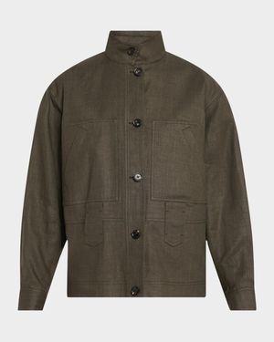 Jaylon Structured Linen Wool Field Jacket