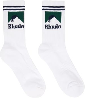 Rhude White Moonlight Socks