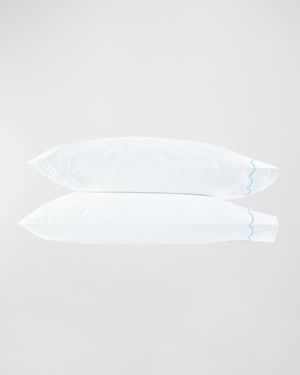 Two Scallops Embroidered 350 Thread Count Pillowcases, STANDARD CASE