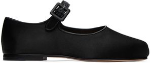 Sandy Liang SSENSE Exclusive Black Mary Jane Pointe Ballerina Flats