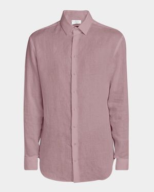 Men's Classic Solid Linen Sport Shirt