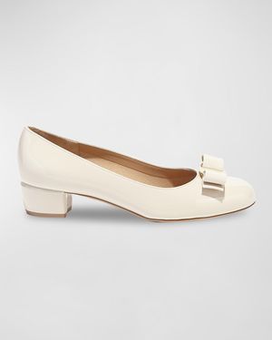 Vara Bow Leather Low Pumps