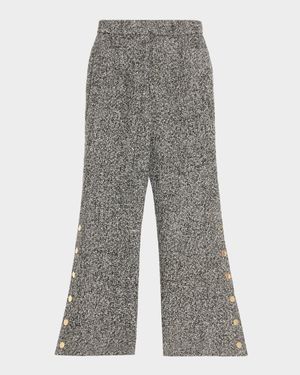 Gracie Button Wide-Leg Pants