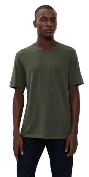 Faherty Sunwashed Pocket Tee Fall Evergreen S