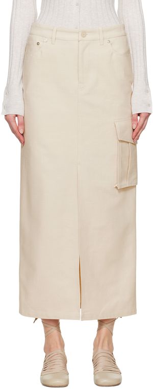Filippa K Off-White Cargo Maxi Skirt