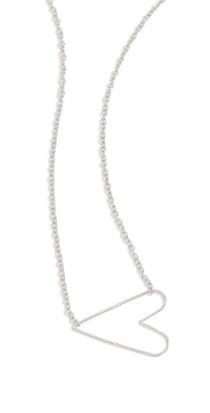 Zoe Chicco 14k White Gold Tiny Anchored Heart Necklace 14k White Gold One Size