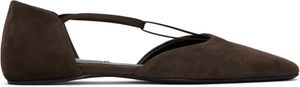TOTEME Brown Suede T-Strap Ballerina Flats