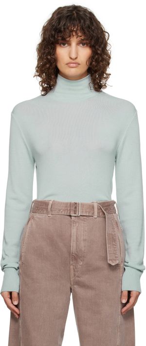 LEMAIRE Blue Seamless Turtle Neck Sweater