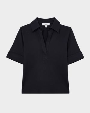 Astrid Open-Collar Polo Shirt