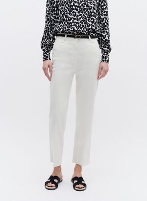 Caroll - Jean droit en coton mélangé - Taille 46 - Blanc