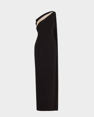 One-Shoulder Diamante Column Gown