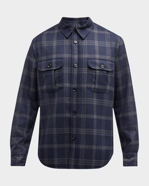 Men's Plaid Double-Face Overshirt