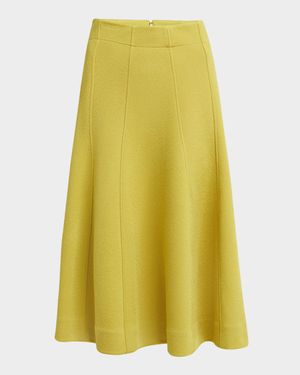 Paneled Midi A-Line Skirt