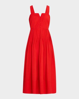 Day Break Sleeveless Pleated Midi Dress