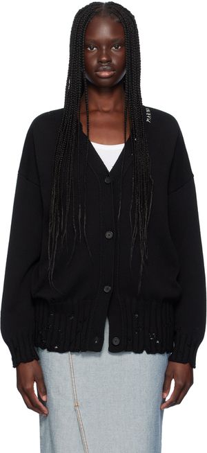 Marni Cardigan noir à effet usé