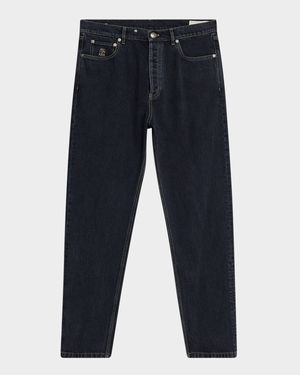 Men's Straight-Fit Dark Denim Jeans