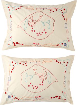 Bode Off-White Garden Party Pillowcase Set