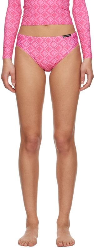 Marine Serre Culotte de bikini rose à motif