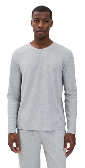 Tommy John Waffle Long Sleeve Crew Neck Tee Grey Heather XL
