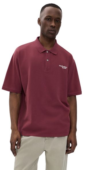 Acne Studios Egnes Worn Polo Maroon Red L