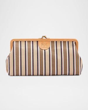 Manuela Frame Canvas Clutch Bag