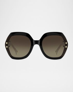 Logo-Print Round Acetate Sunglasses