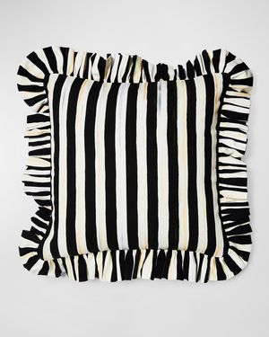 Courtly Stripe Ruffle Throw Pillow