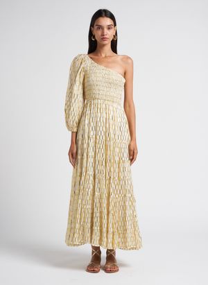 Sundress - Robe longue asymétrique évasée - Taille XL/2XL - Jaune
