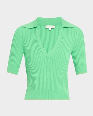 Kelly Ribbed Short-Sleeve Sweater