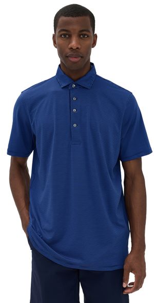 Greyson Saranac Striped Polo Dart/Maltese Blue M