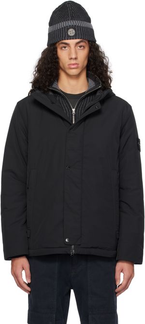 Stone Island Blouson 43426 noir en microsergé