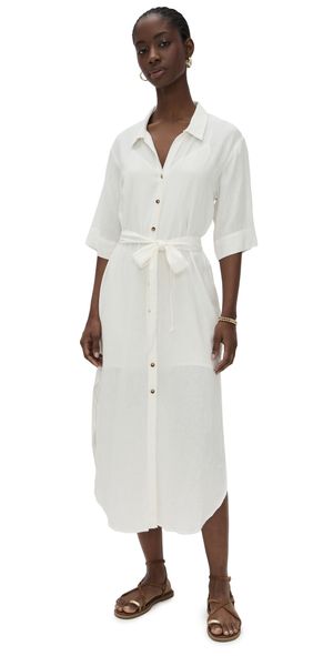 Z Supply Brise Linen Midi Dress White S
